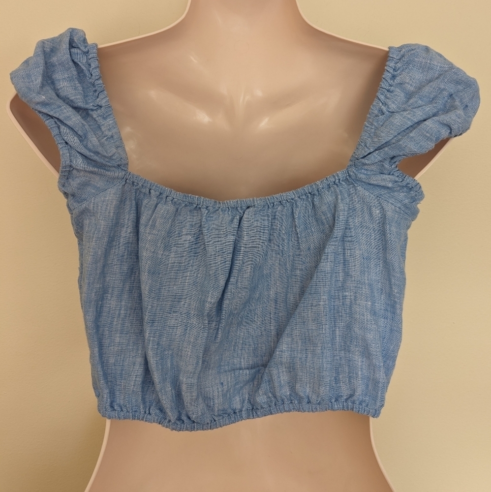 Aritzia Wilfred ethereal linen top small blue - Picture 10 of 14